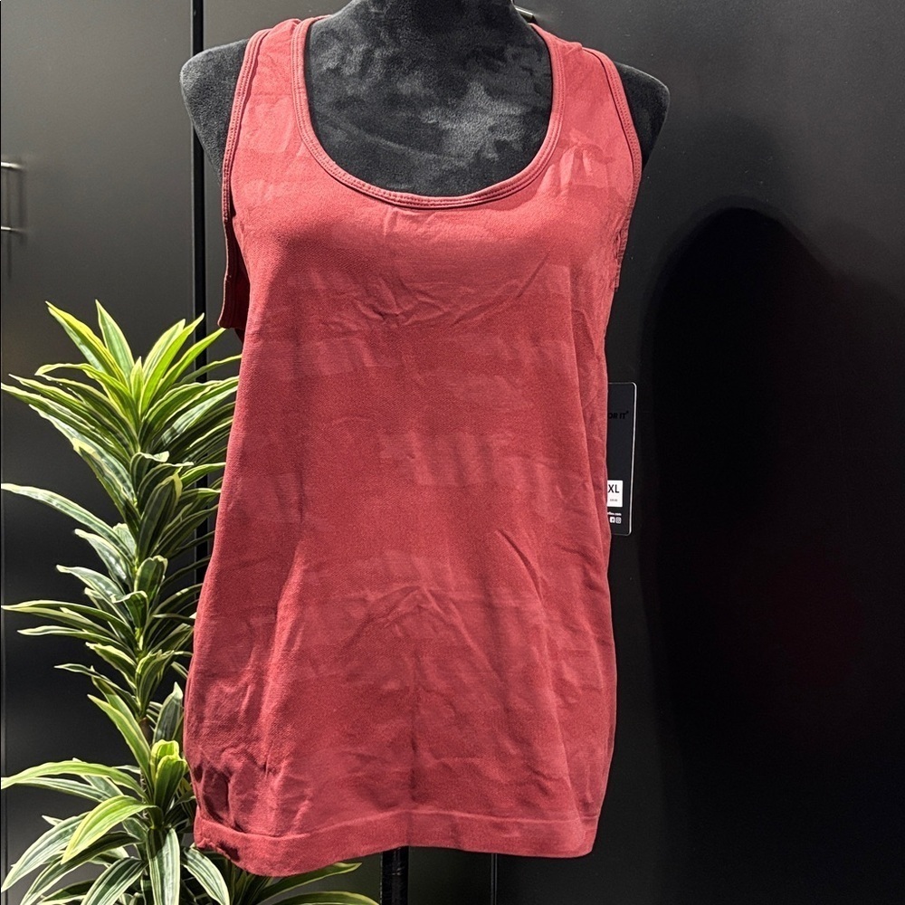 90° By Reflex Athletic scoop neck racerback tank top, russet brown combo